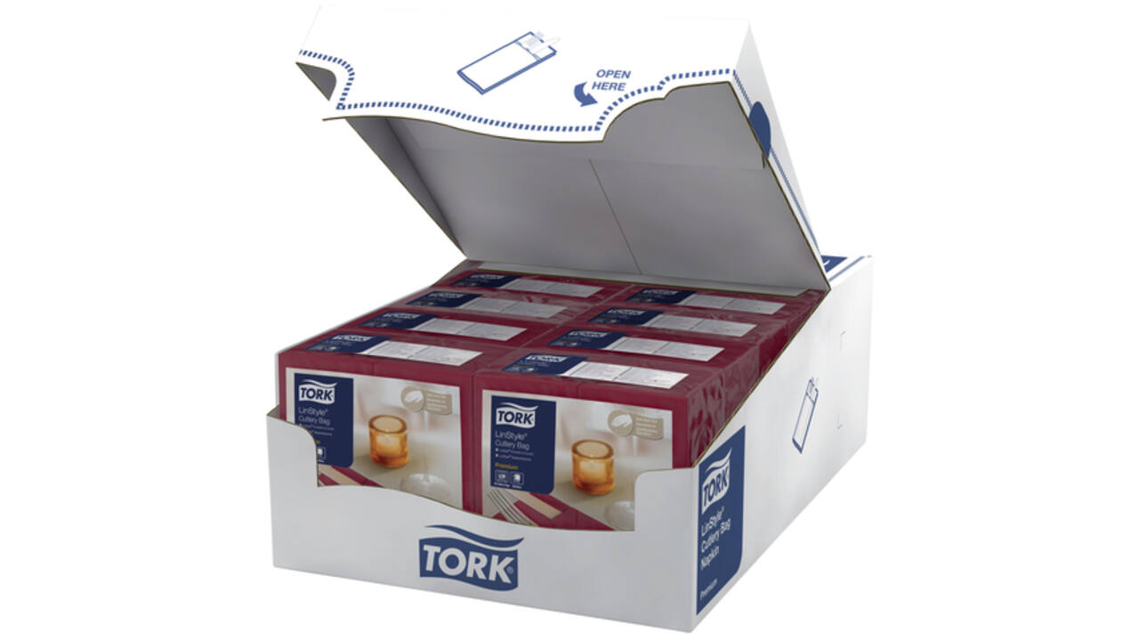 Pochette Tork LinStyle® 1-laags 50st duurzaam bordeaux 509603