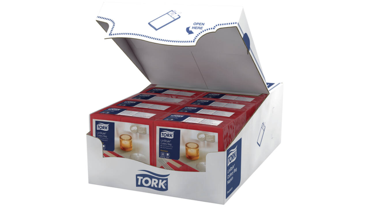 Pochette Tork LinStyle® 1-laags 50st duurzaam rood 509604