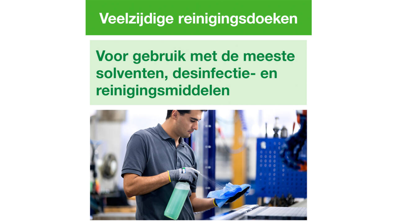 Reinigingsdoek Tork Long Lasting W8 multifunctioneel gevouwen blauw 194450