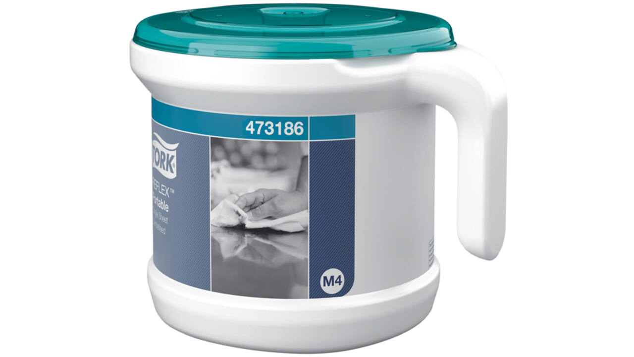 Startpakket Tork Reflex™ M4 draagbare dispenser wit/turquoise 473186