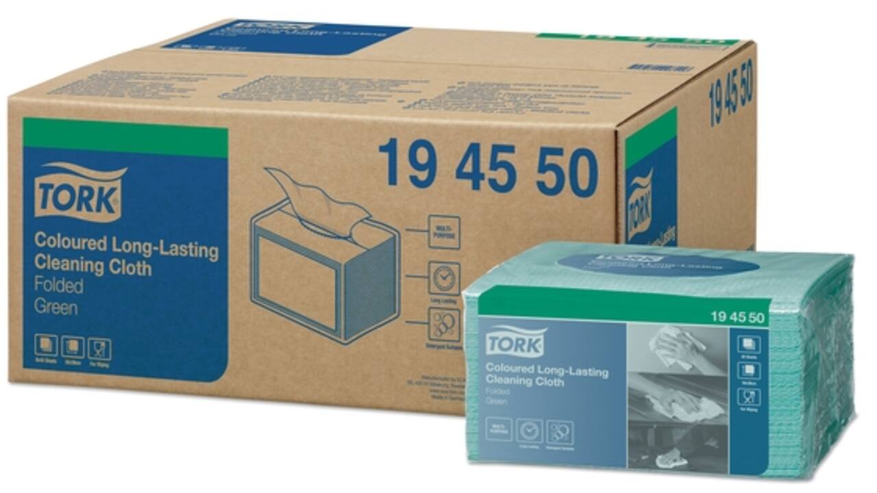 Reinigingsdoek Tork Long lasting W8 multifunctioneel groen 194550