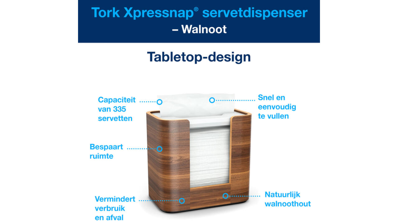 Servetdispenser Tork Xpressnap® tabletop N4 compact image walnoot 273002