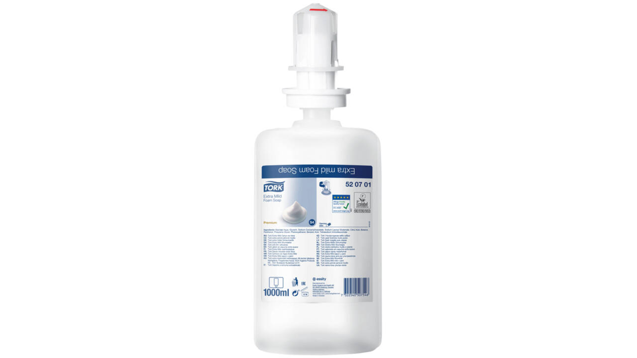 Handzeep Tork S4 foam extra mild allergievriendelijk 1000ml 520701
