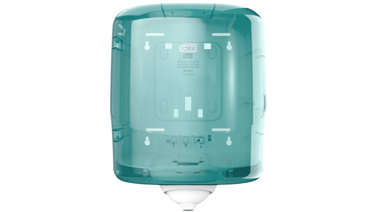 Dispenser Tork Reflex™ M4 performance lijn centerfeed wit/turquoise 473180