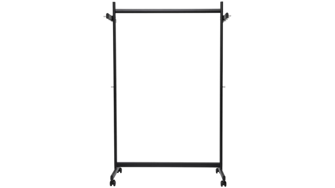 Garderoberek MAUL Samba mobiel 115X172X51cm 40kg, 10 haken zwart RAL9004