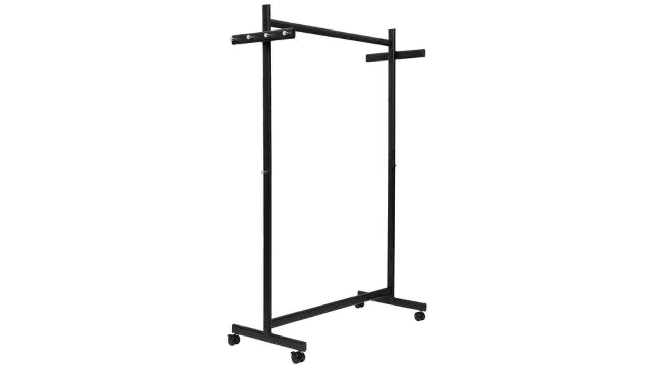 Garderoberek MAUL Samba mobiel 115X172X51cm 40kg, 10 haken zwart RAL9004