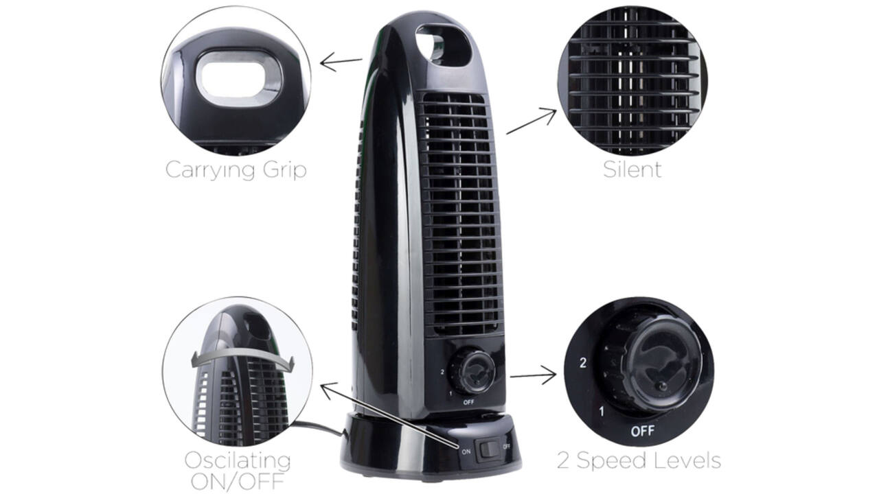 Kolomventilator OPUS 2 mini draaibaar zwart