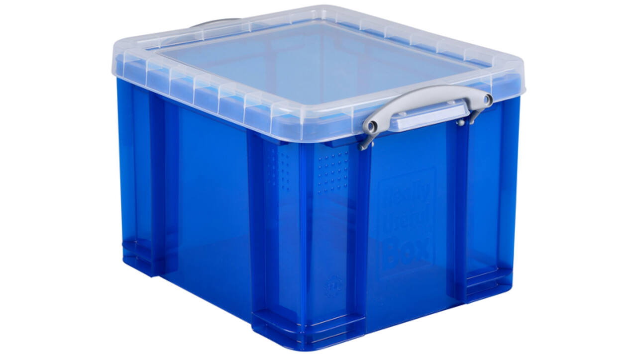Opbergbox Really Useful 35 liter 480x390x310mm transparant blauw
