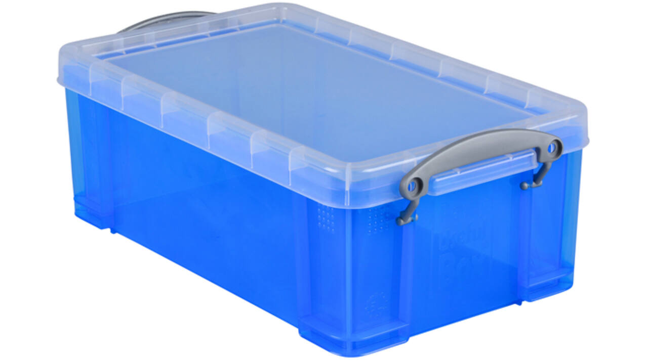 Opbergbox Really Useful 5 liter 340x200x125mm transparant blauw