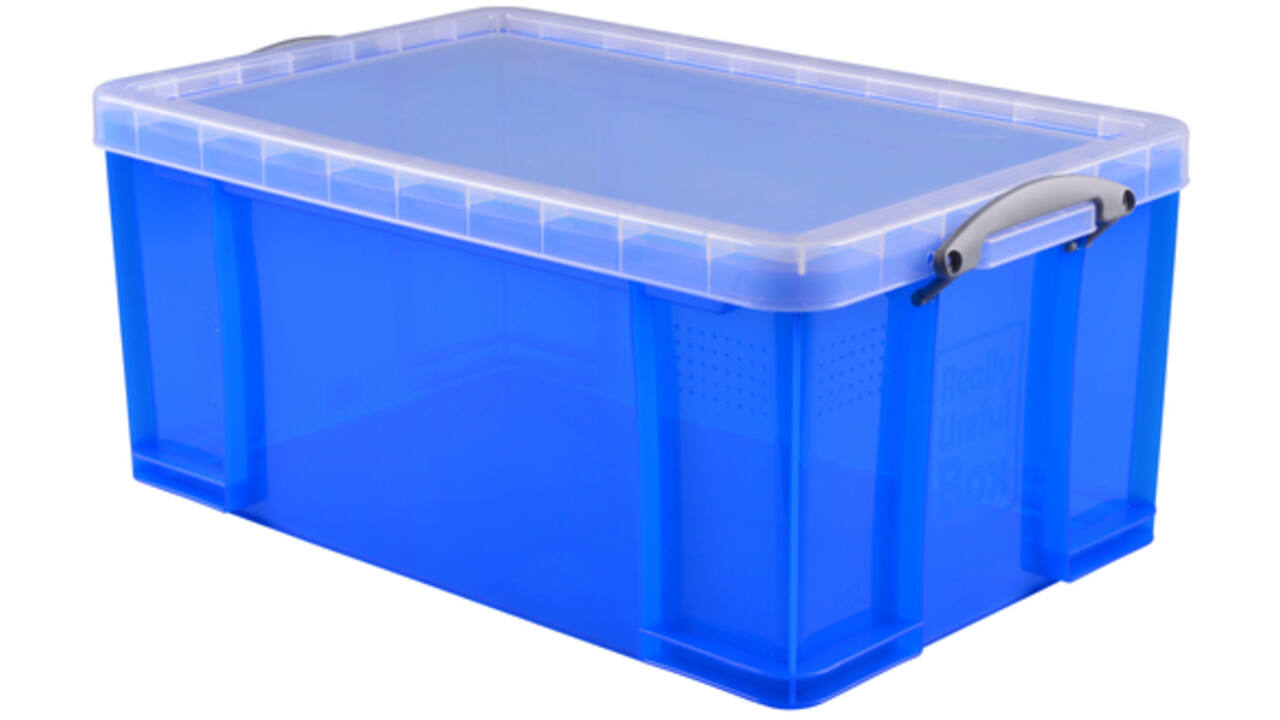 Opbergbox Really Useful 64 liter 710x440x310mm transparant blauw