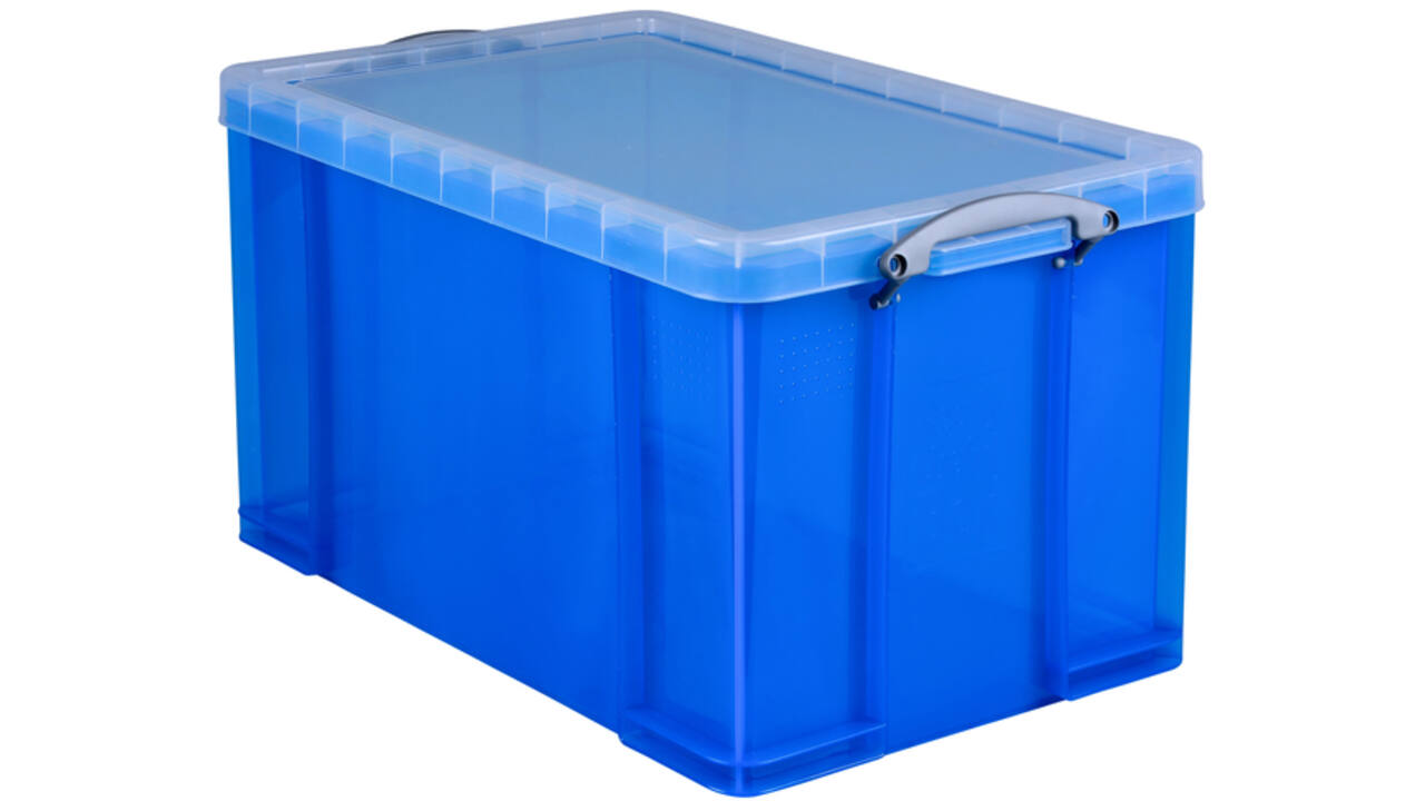 Opbergbox Really Useful 84 liter 710x440x380mm transparant blauw