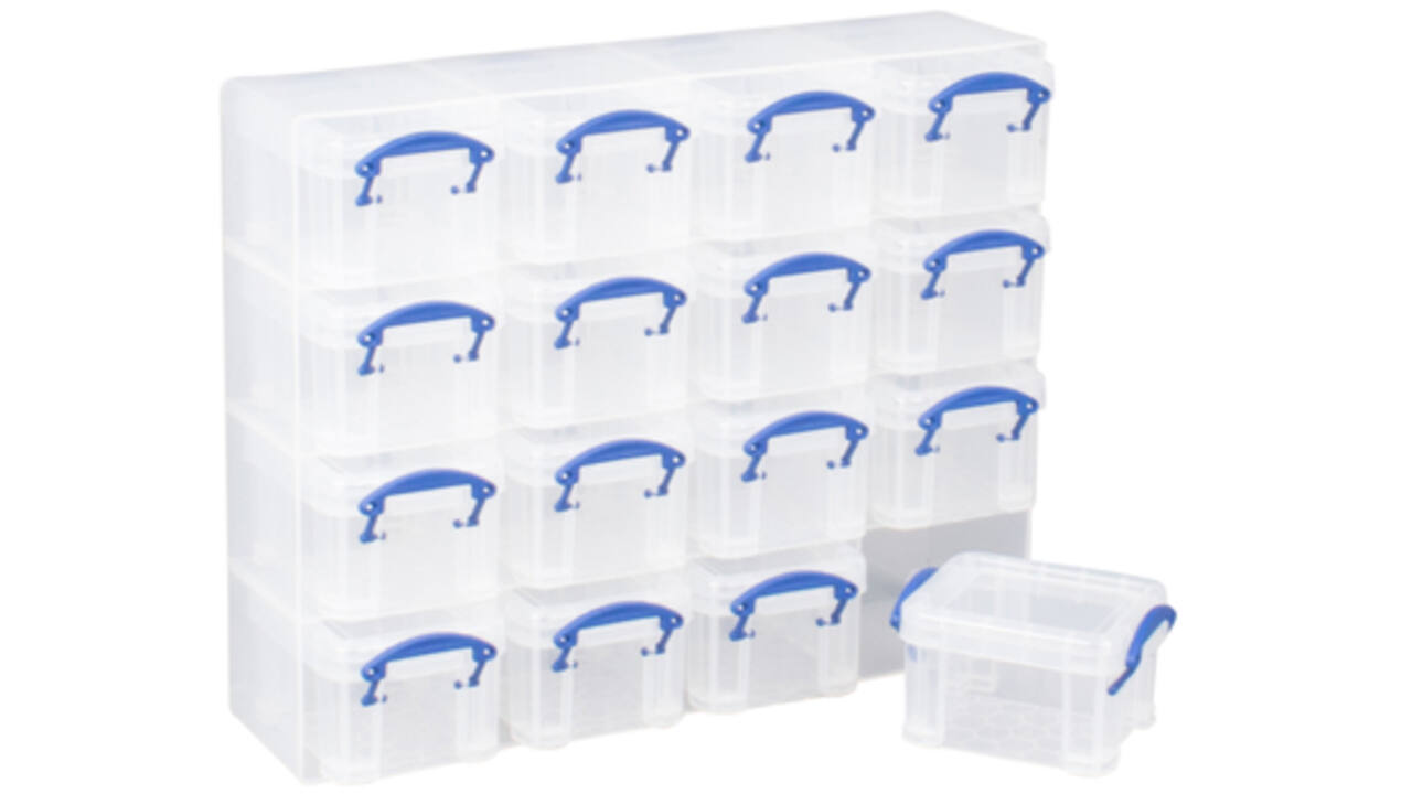 Opbergbox Really Useful 16x 0.14 liter 280x224x65mm transparant wit