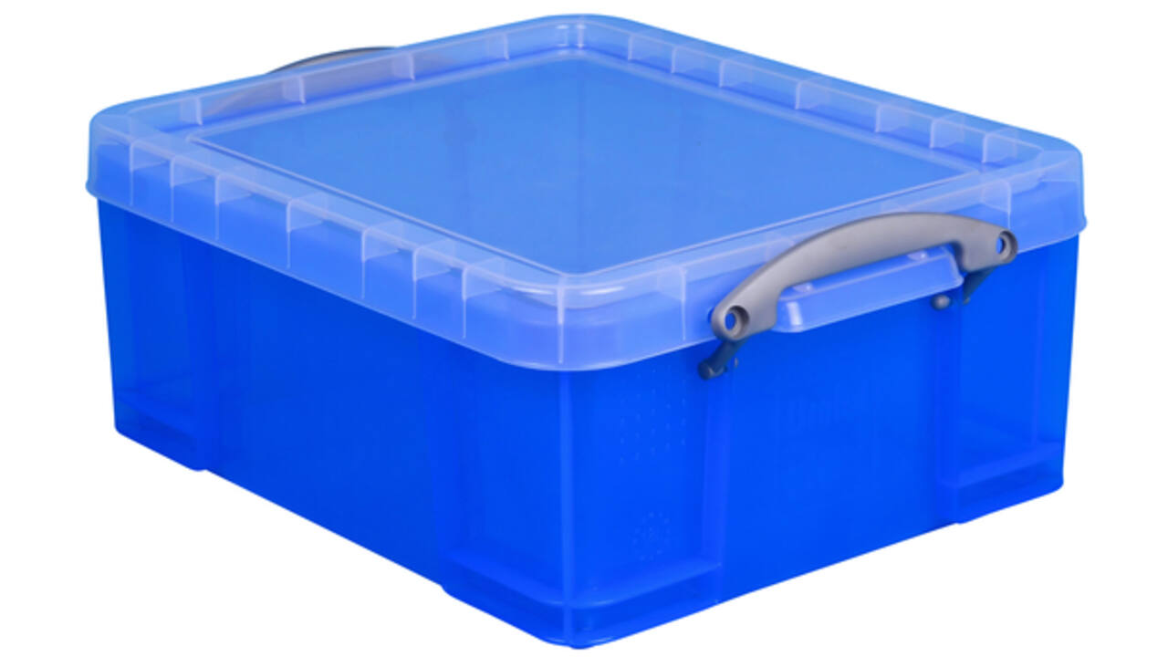 Opbergbox Really Useful 18 liter 480x390x200mm transparant blauw