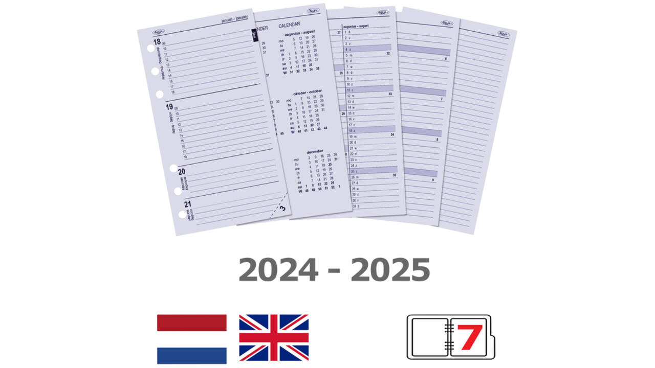 Organizer Kalpa Personal inclusief agenda 2024-2025 7dagen/2pagina's croco roze