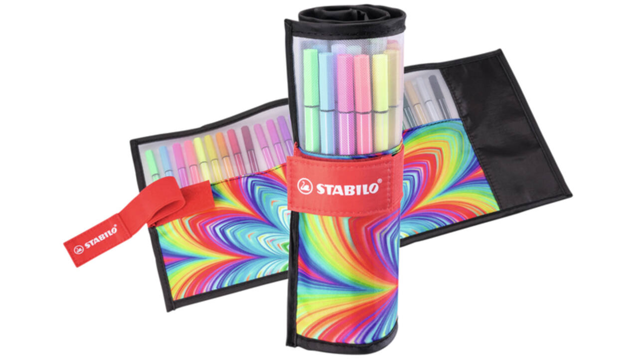 Viltstift STABILO Pen 68/25 Arty roletui medium assorti set à 25 stuks