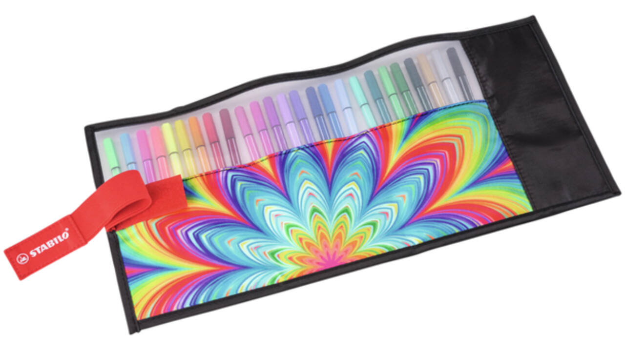 Viltstift STABILO Pen 68/25 Arty roletui medium assorti set à 25 stuks