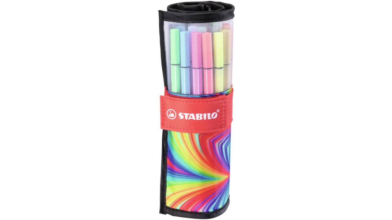 Viltstift STABILO Pen 68/25 Arty roletui medium assorti set à 25 stuks