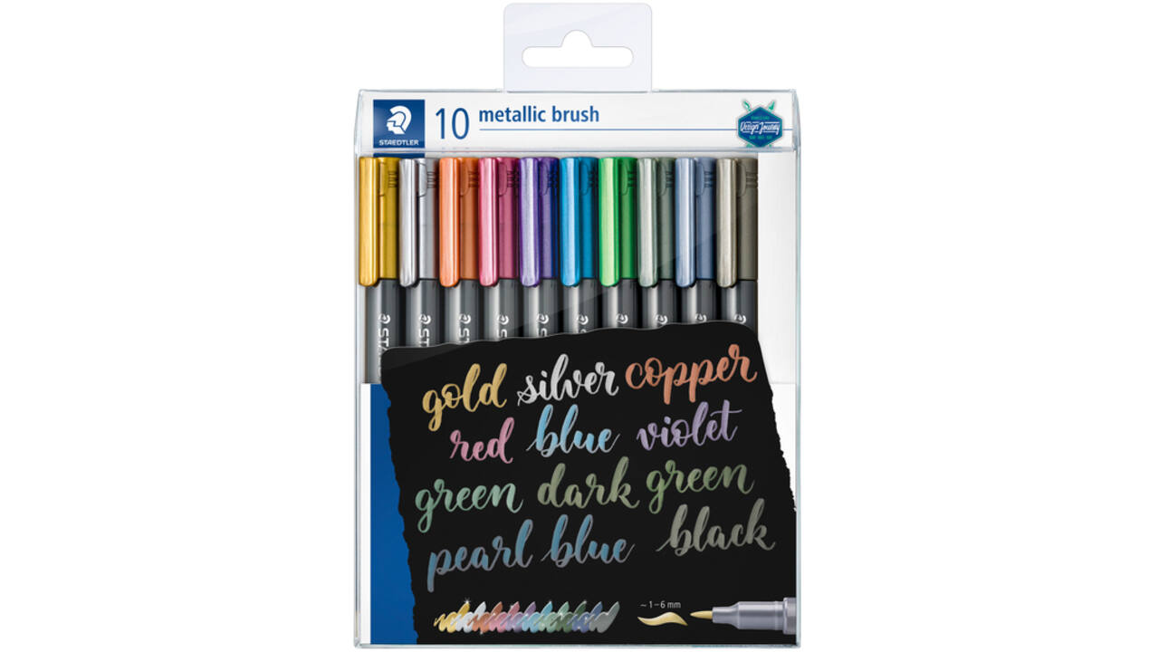 Brushpen Staedtler metallic etui à 10 kleuren