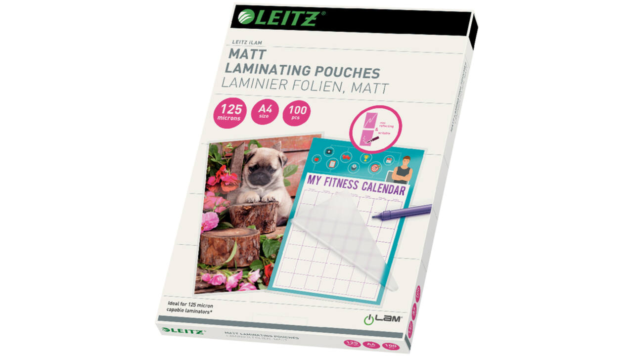Lamineerhoes Leitz iLAM A4 2x125micron EVA Mat 100stuks