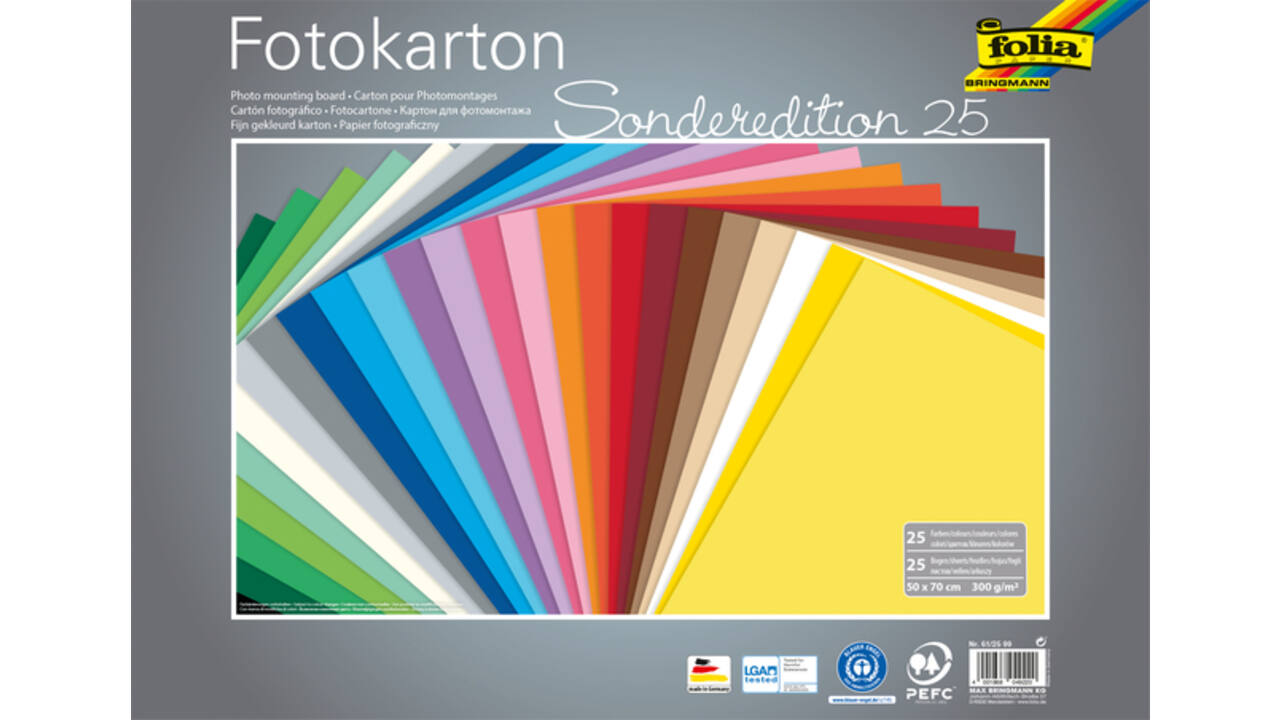 Fotokarton Folia 2-zijdig 50x70cm 300gr 25vel assorti
