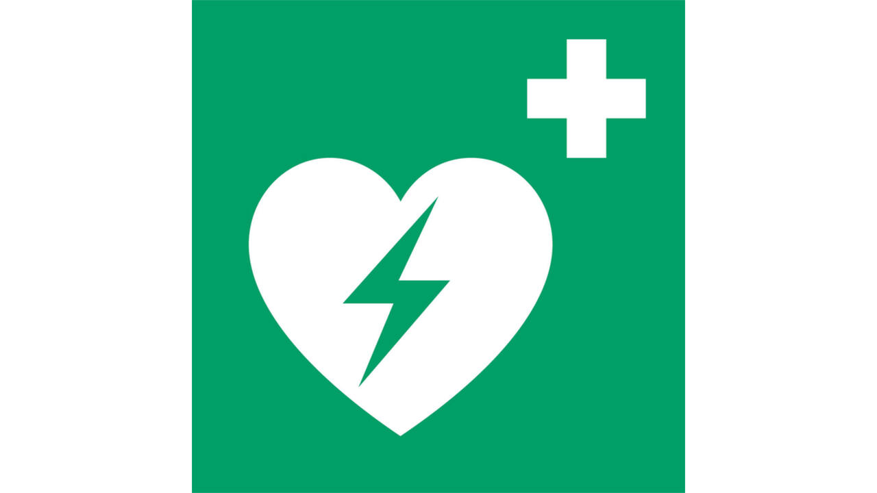 Pictogram bordje Djois AED 300 x 300 mm Groen