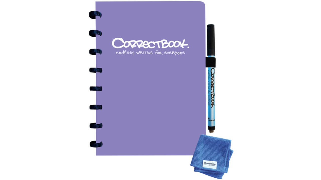 Notitieboek Correctbook A5 lijn 40blz petunia purple