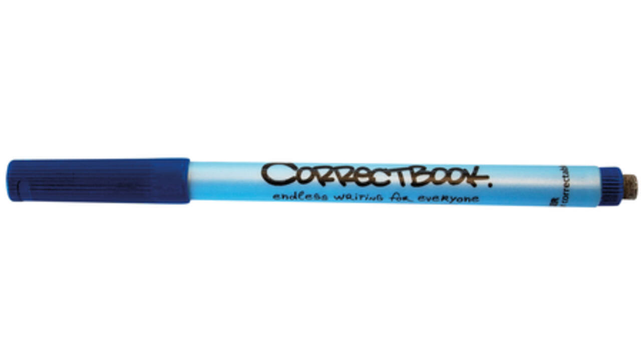 Viltstift Correctbook uitwisbaar rond fijn blauw