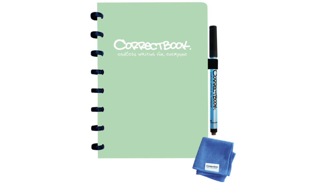 Notitieboek Correctbook A5 lijn 40blz misty mint