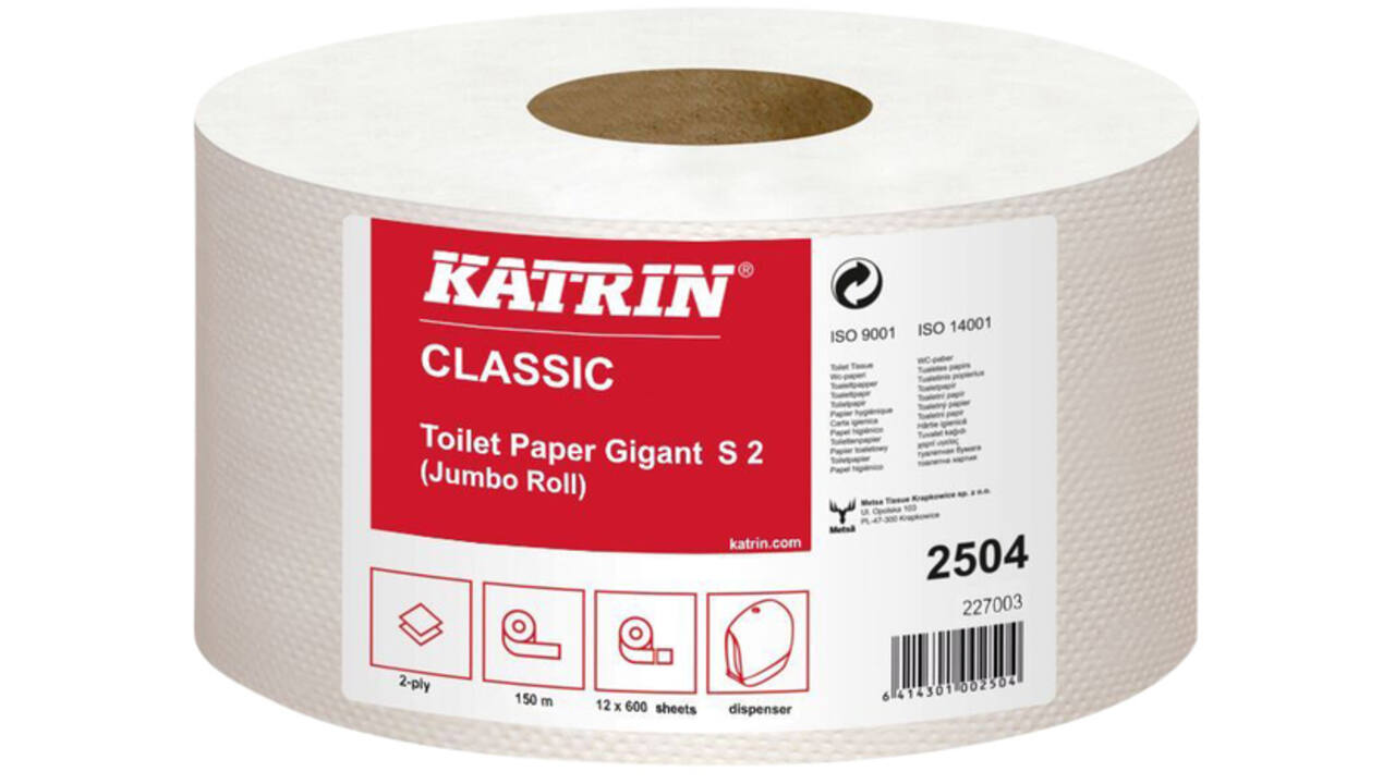 Toiletpapier Katrin Gigant S2 2-laags 600vel wit