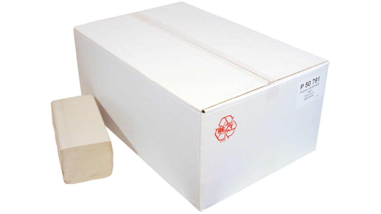 Handdoek Z-vouw 1-laags 230x250mm 20x250st naturel