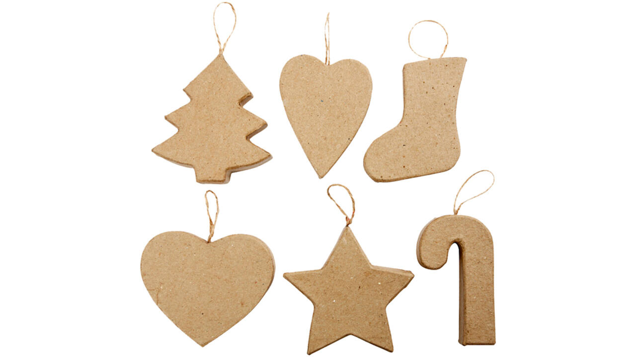 Kersthangers Creativ Company 6 stuks, 6 designs 7-8 cm