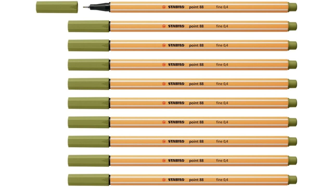 Fineliner STABILO point 88/37 fijn moddergroen