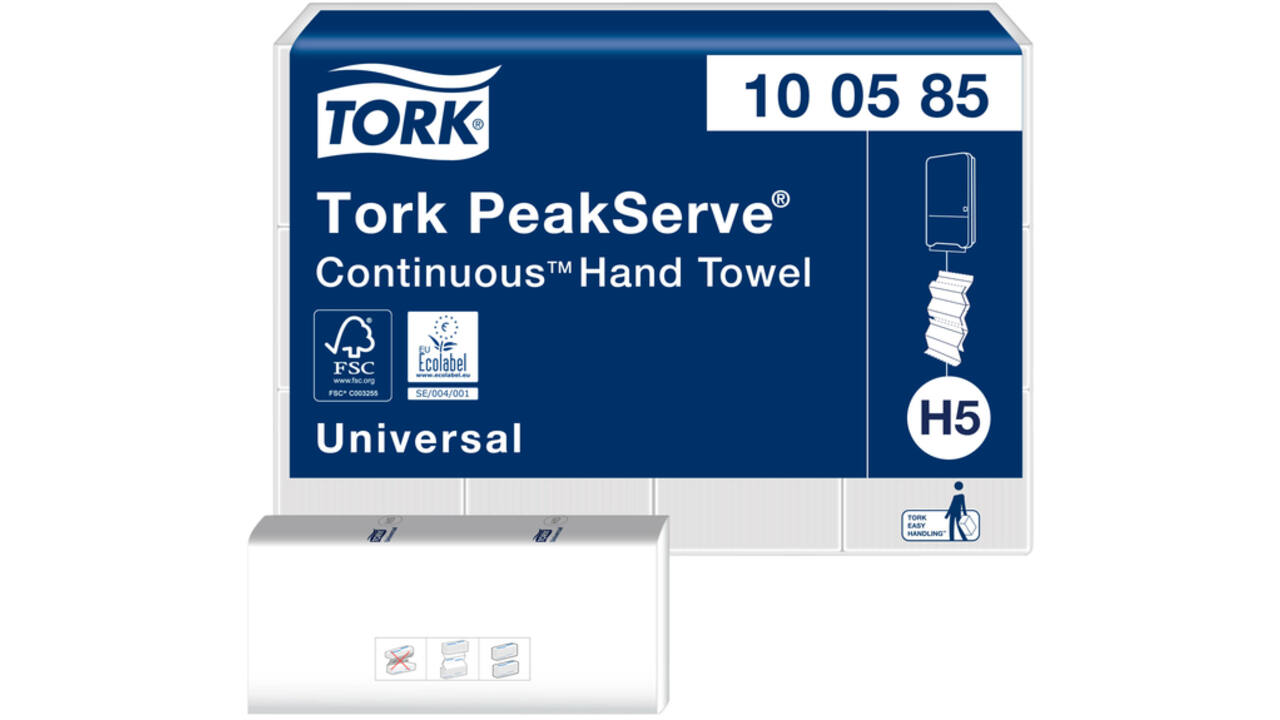 Handdoek Tork PeakServe Continu H5 universal gecomprimeerd wit 100585