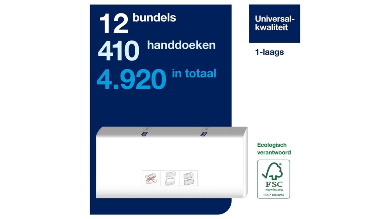 Handdoek Tork PeakServe Continu H5 universal gecomprimeerd wit 100585