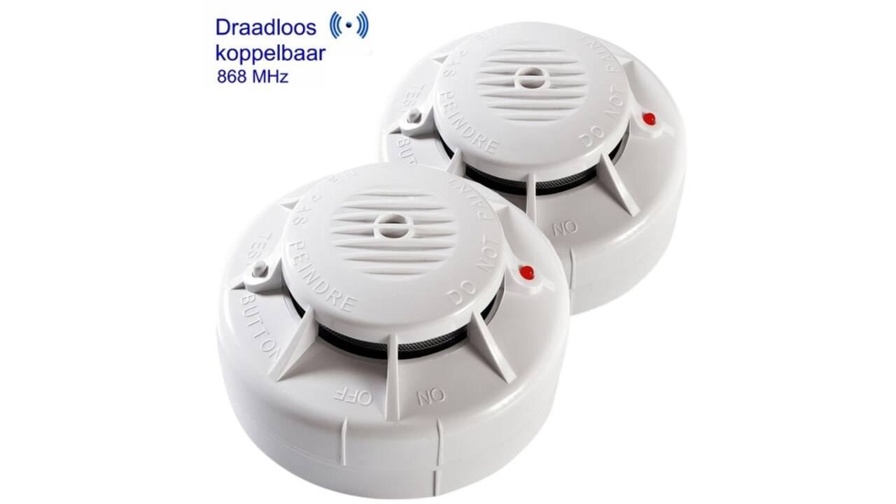 Rookmelder Fito optisch inclusief 3V lithium batterij draadloos koppelbaar