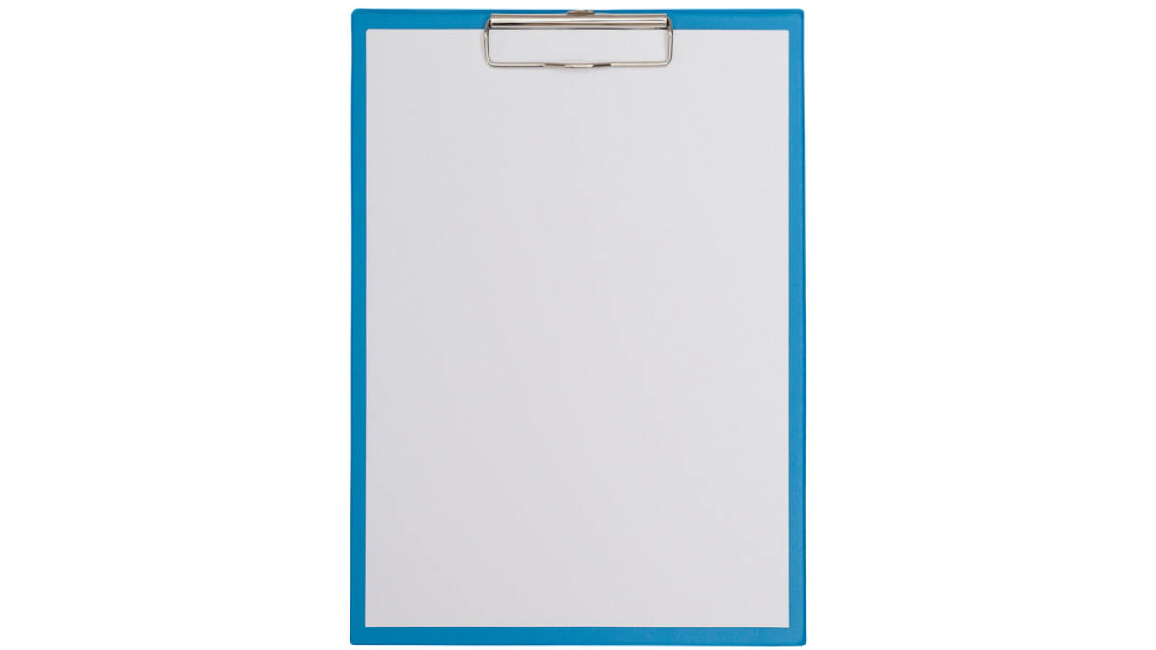 Klembordmap MAUL A4 staand met penlus PVC neon lichtblauw