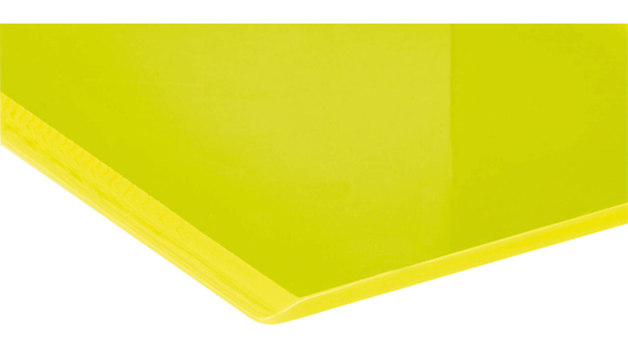 Boekensteun MAUL 10x10x13cm acryl set 2 neon geel transparant