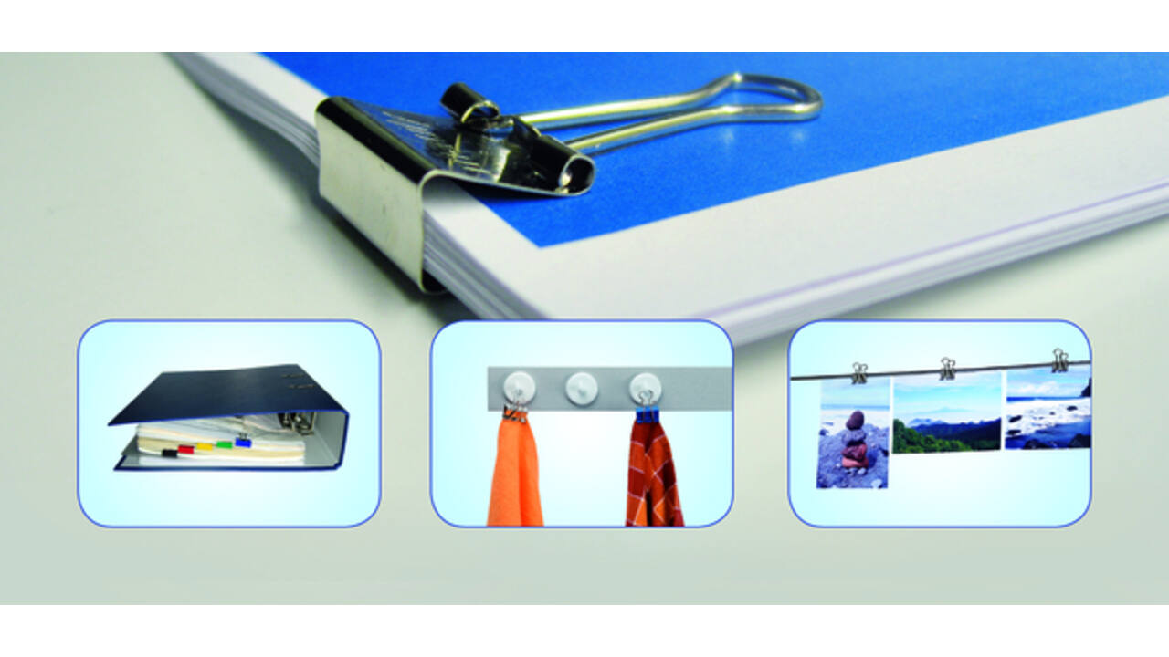 Papierklem MAUL 215 foldback 19mm capaciteit 7mm assorti