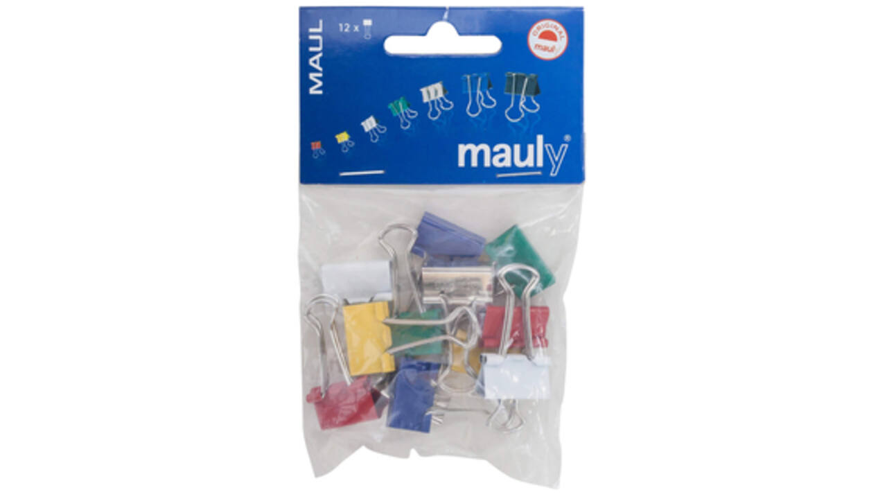 Papierklem MAUL 215 foldback 19mm capaciteit 7mm assorti