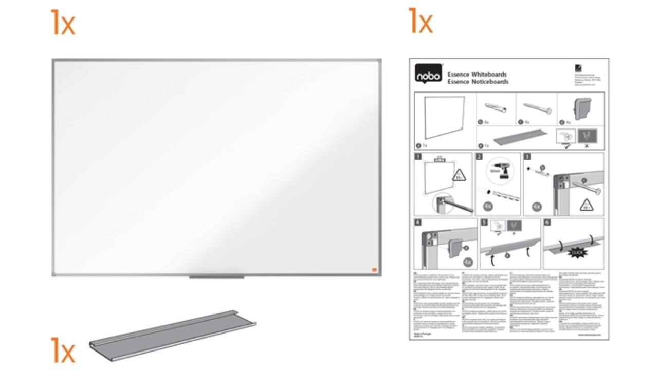 Whiteboard Nobo Essence Magnetisch 45x60cm staal