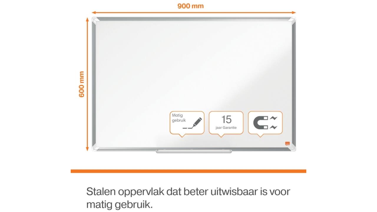 Whiteboard Nobo Premium Plus 60x90cm staal