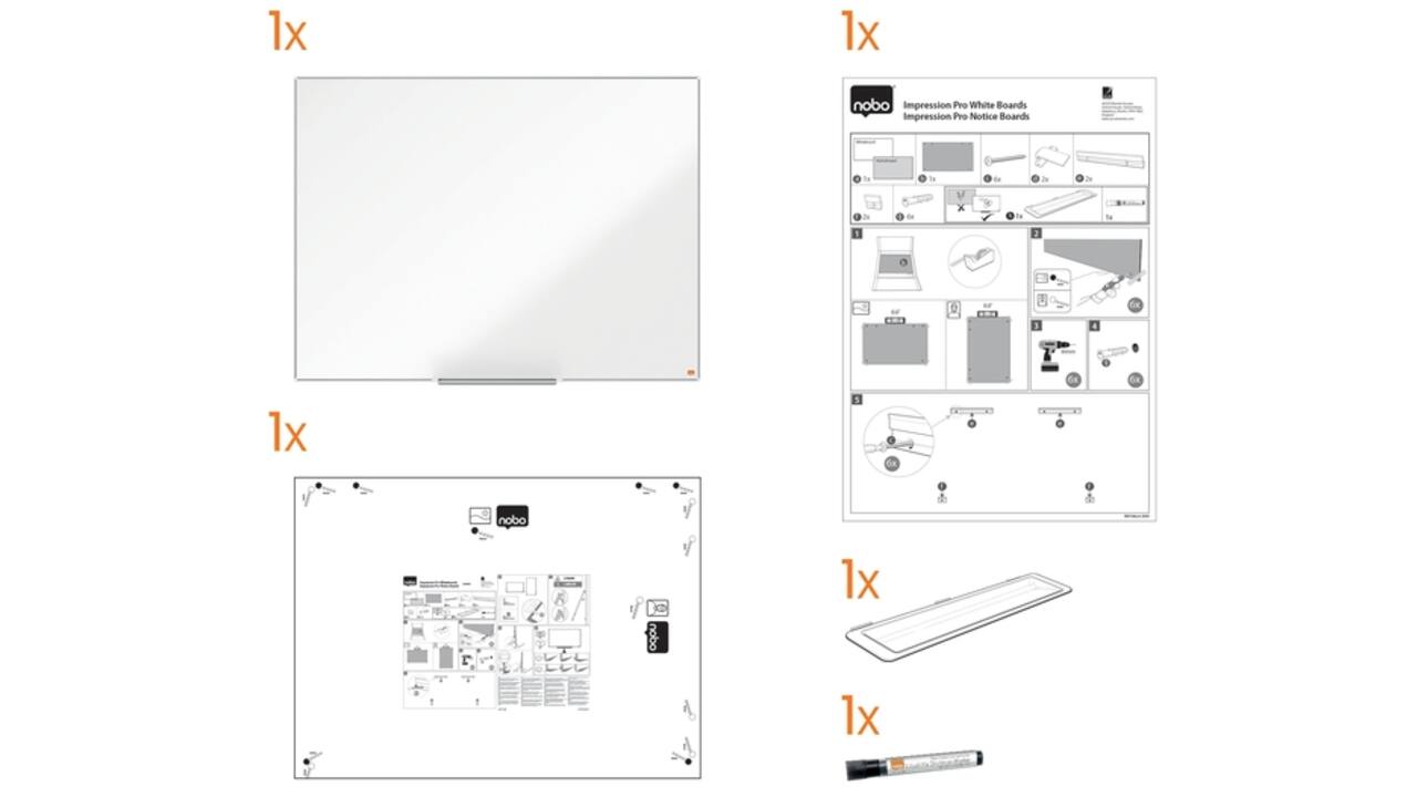 Whiteboard Nobo Impression Pro 60x90cm staal