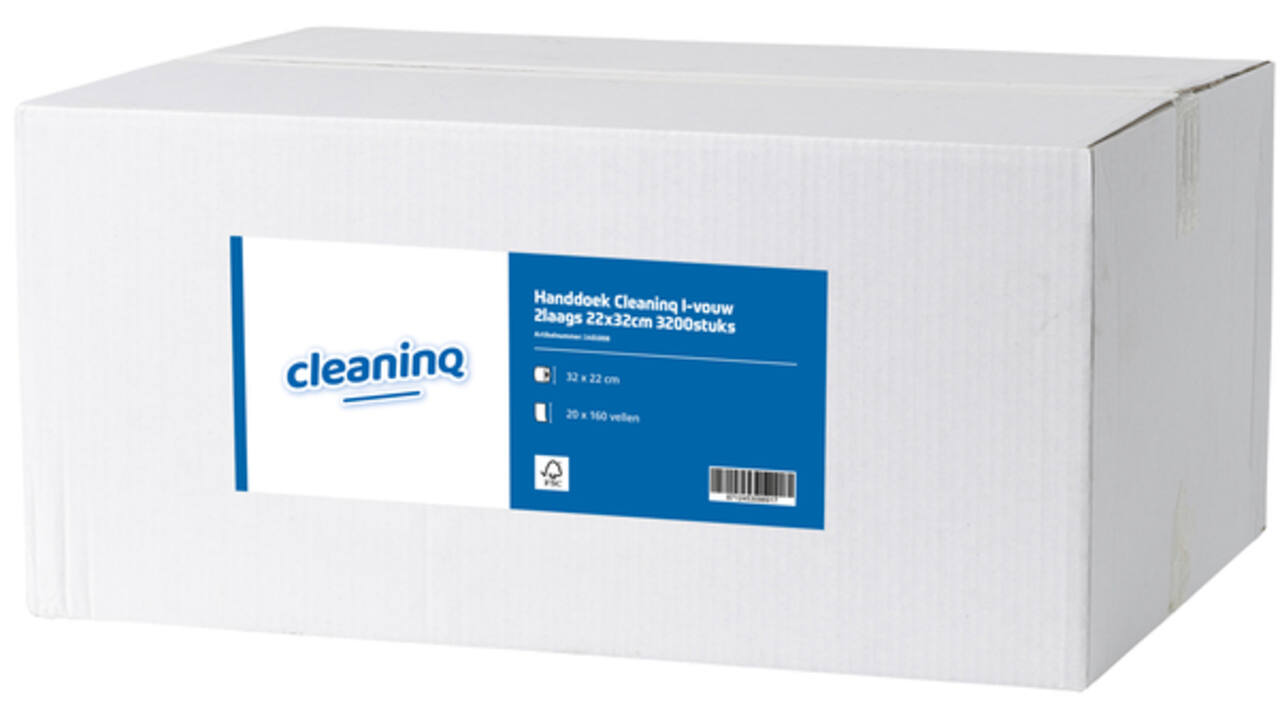 Handdoek Cleaninq I-vouw 2laags 22x32cm 3200stuks