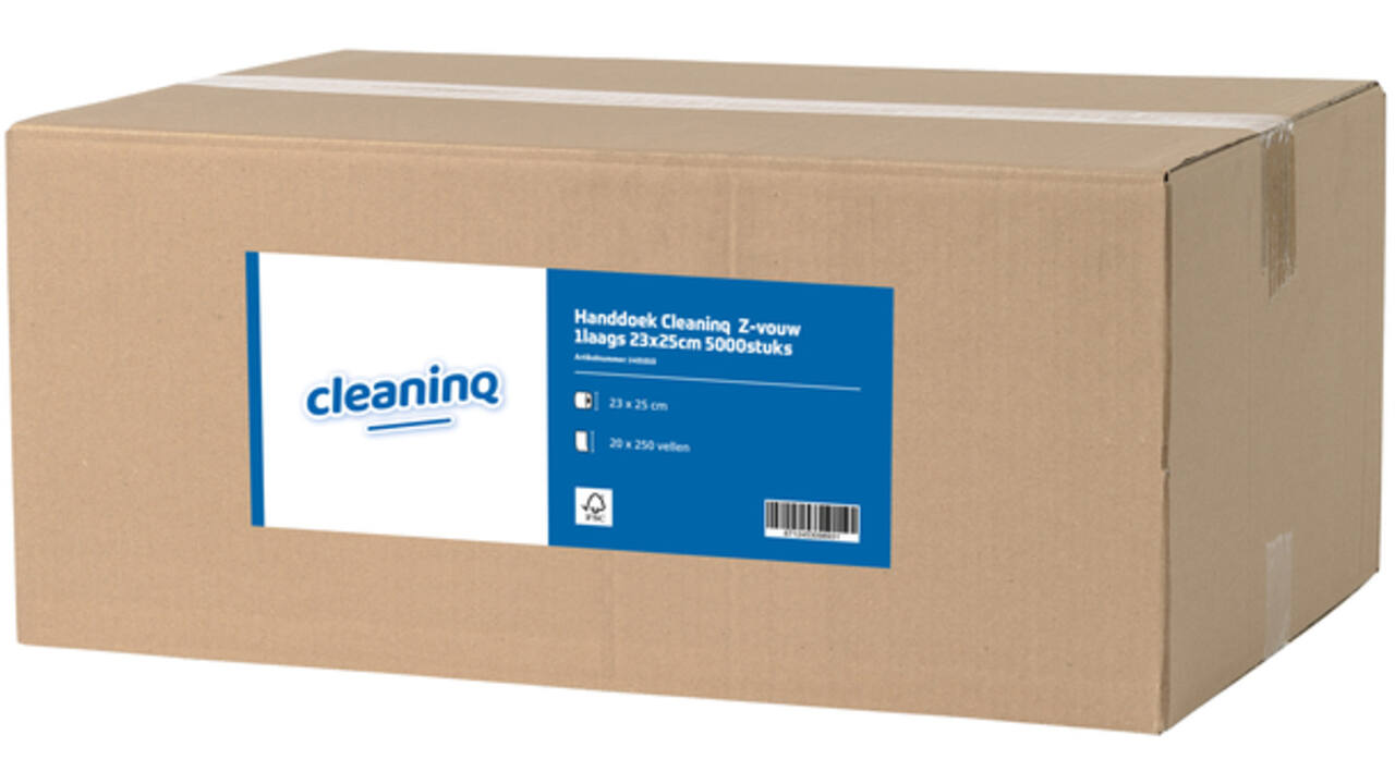 Handdoek Cleaninq Z-vouw 1laags 23x25cm 5000stuks