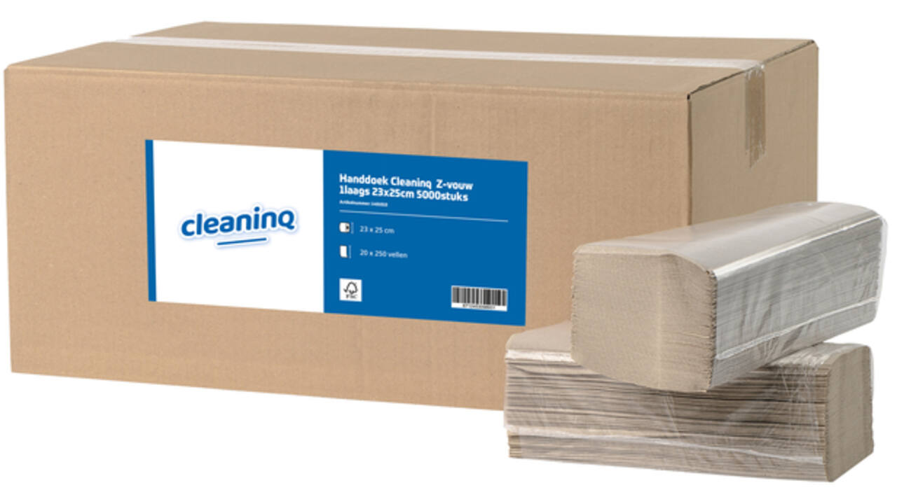Handdoek Cleaninq Z-vouw 1laags 23x25cm 5000stuks