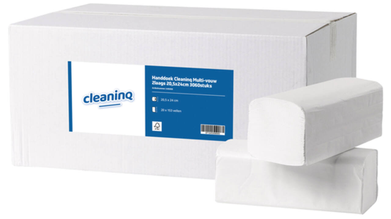 Handdoek Cleaninq Multi-vouw 2laags 24x20.5cm 3060stuks