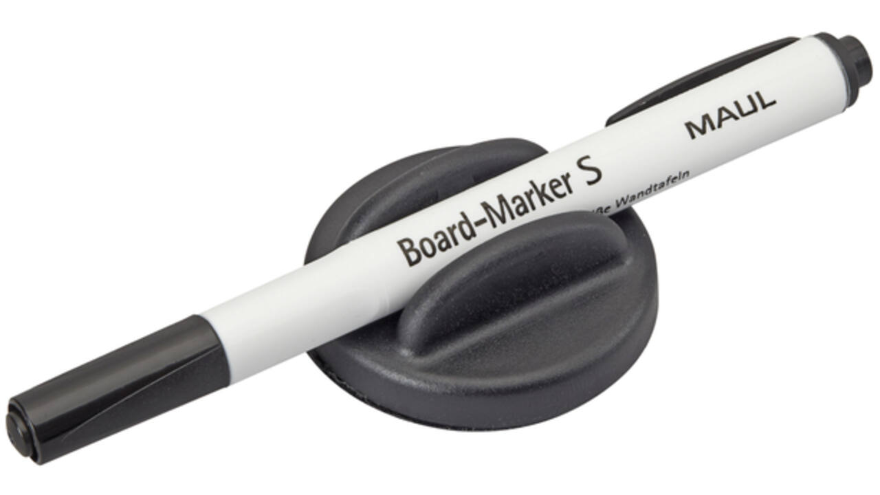 Whiteboardwisser MAUL met whitebordstift zwart magnetisch