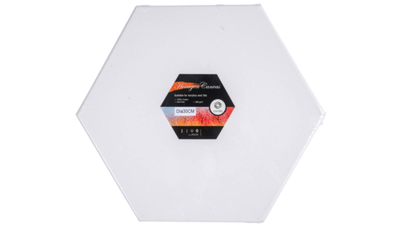 Canvas Conda Hexagon 30 cm gebleekt katoen
