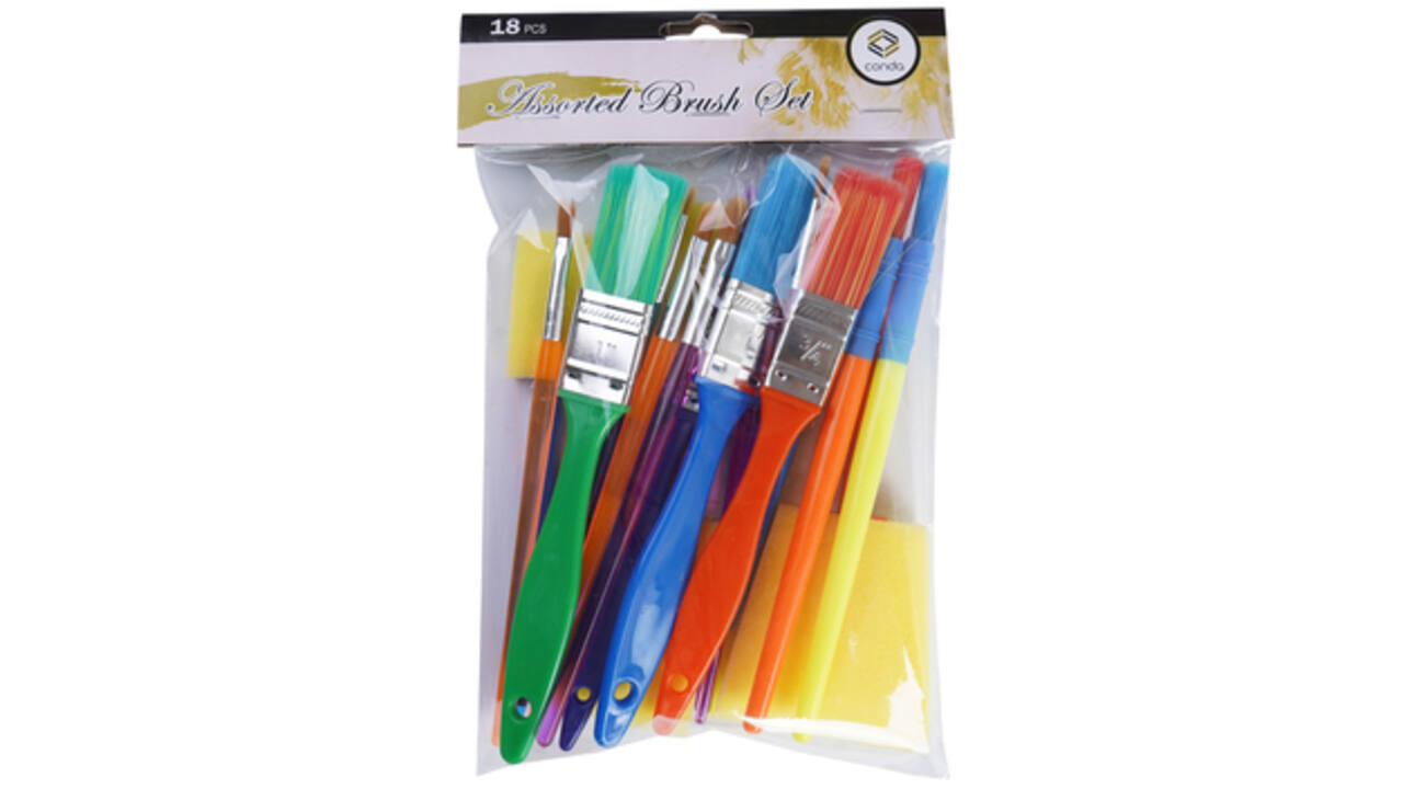 Penselen en foambrushes Conda 18-delig