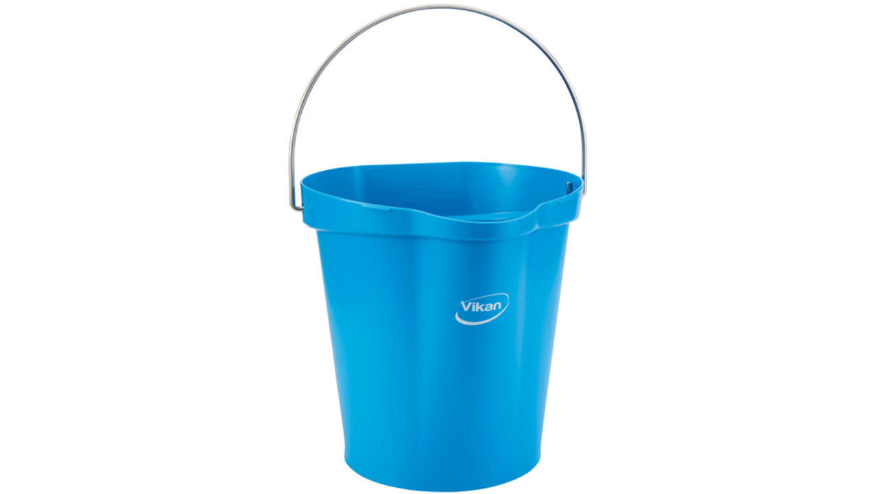 Emmer Vikan met schenktuit en maat 12l blauw